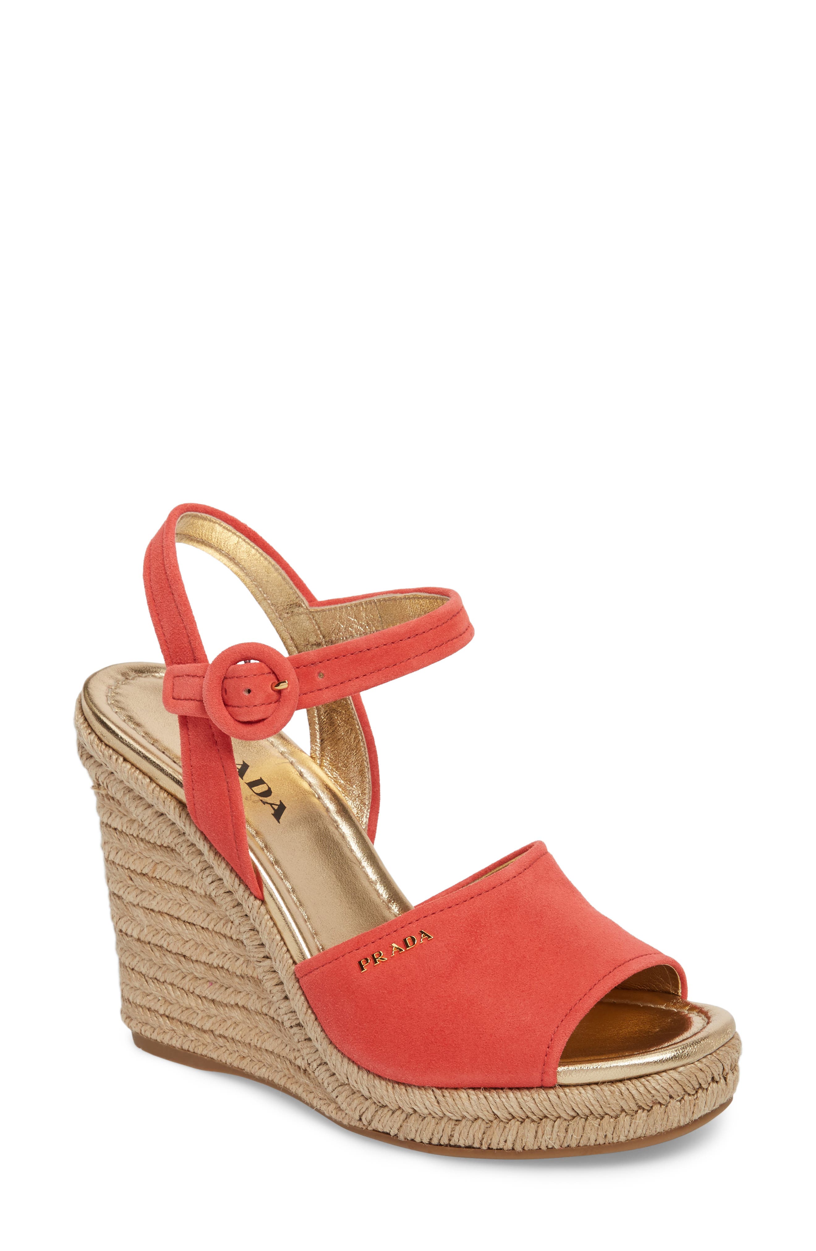 Espadrille Wedge Sandal, Main, color, RED