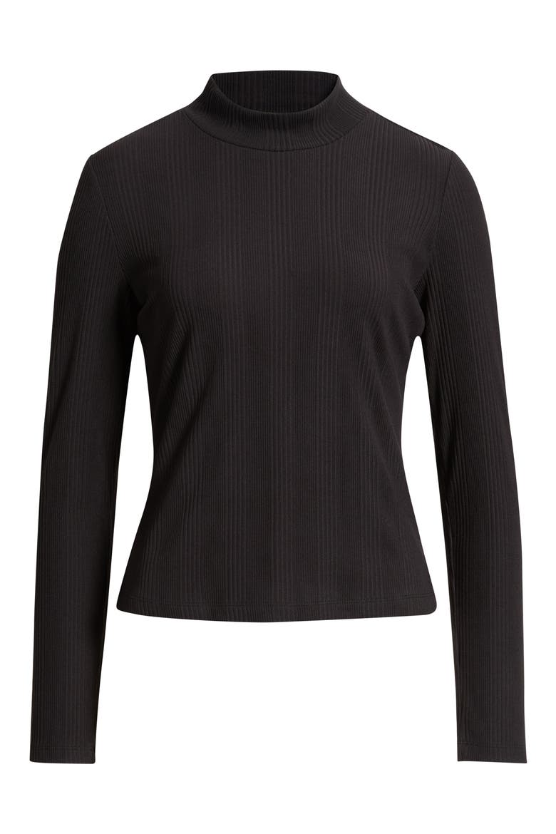 Mock Neck Long Sleeve Shirt, Alternate, color, BLACK