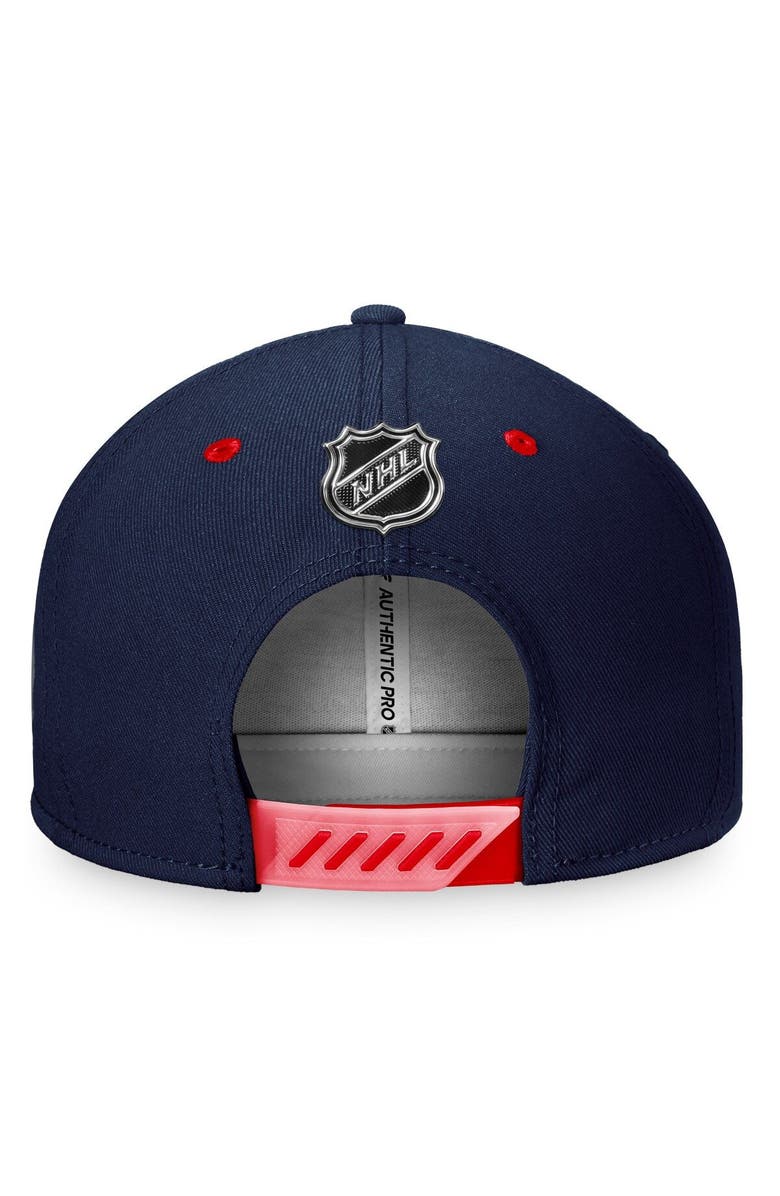 FANATICS Men's Fanatics Branded Navy/Red Washington Capitals 2022 NHL Draft Authentic Pro Snapback Hat, Alternate, color, 