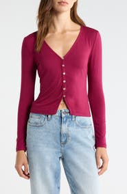 PacSun Shelby Button-Up Knit Top