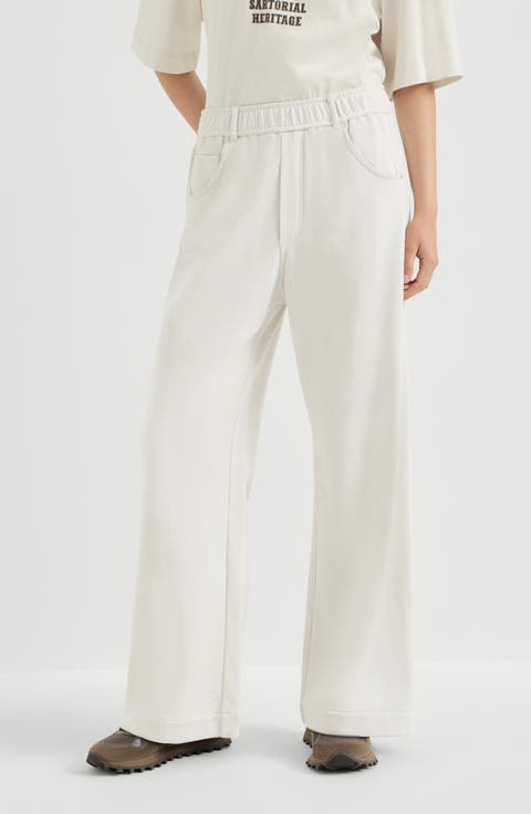 Cotton smooth French terry trousers