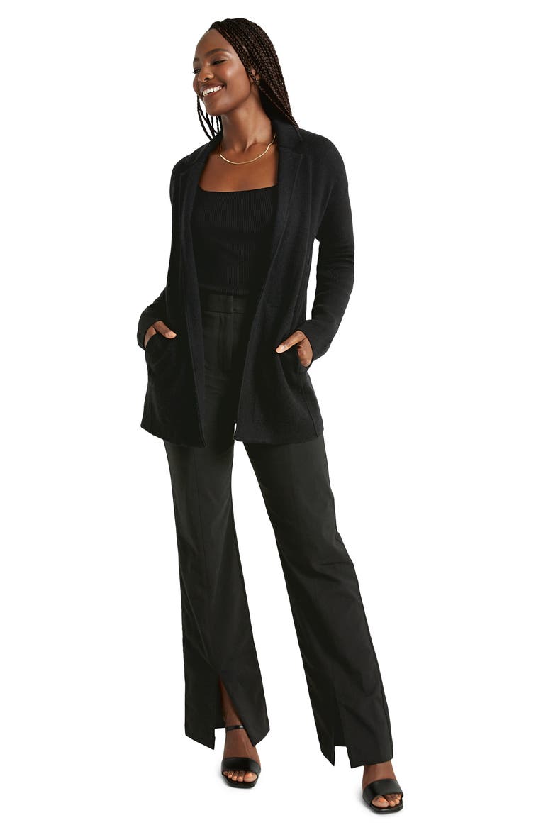 x Cella Jane Cashblend Sweater Coat, Alternate, color, BLACK