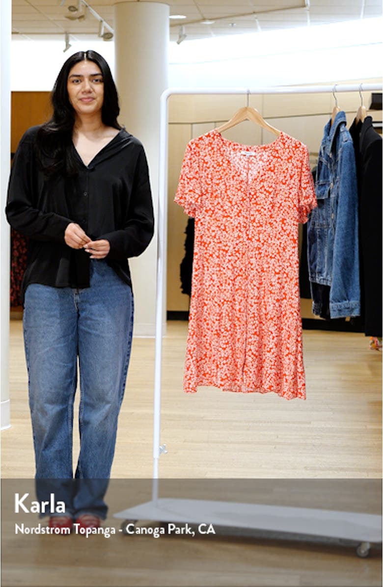 Floral Flutter Sleeve Dress, sales video thumbnail