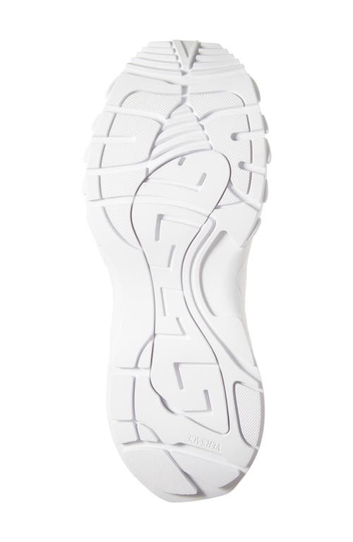 Versace Low Top Sneaker In White Black/palladium