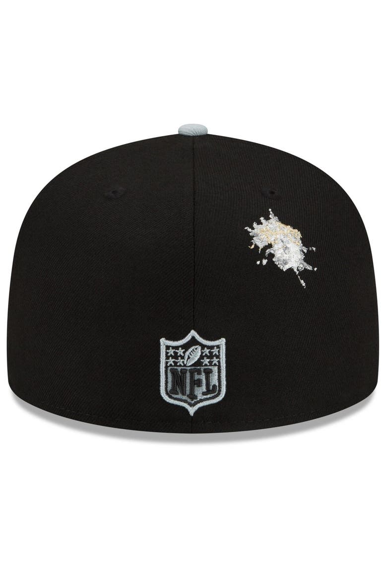 Men's New Era Black/Gray Las Vegas Raiders NFL x Staple Collection 59FIFTY Fitted Hat, Alternate, color, Black