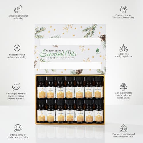 Pursonic Essential Oils Christmas Gift Set 14 Piece Aromatherapy Collection In Multicolor