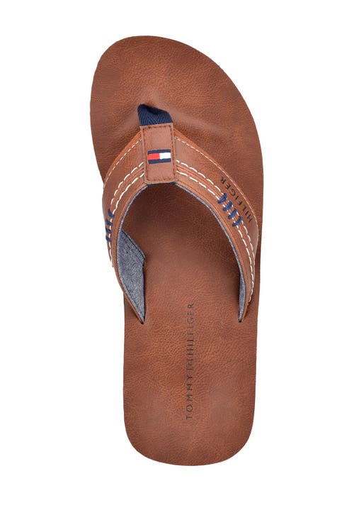 Tommy Hilfiger Destino Flip Flop In Cognac