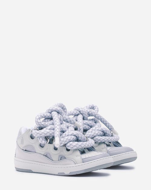 LANVIN LANVIN CURB SNEAKERS IN LEATHER WITH SNAKE LACES 