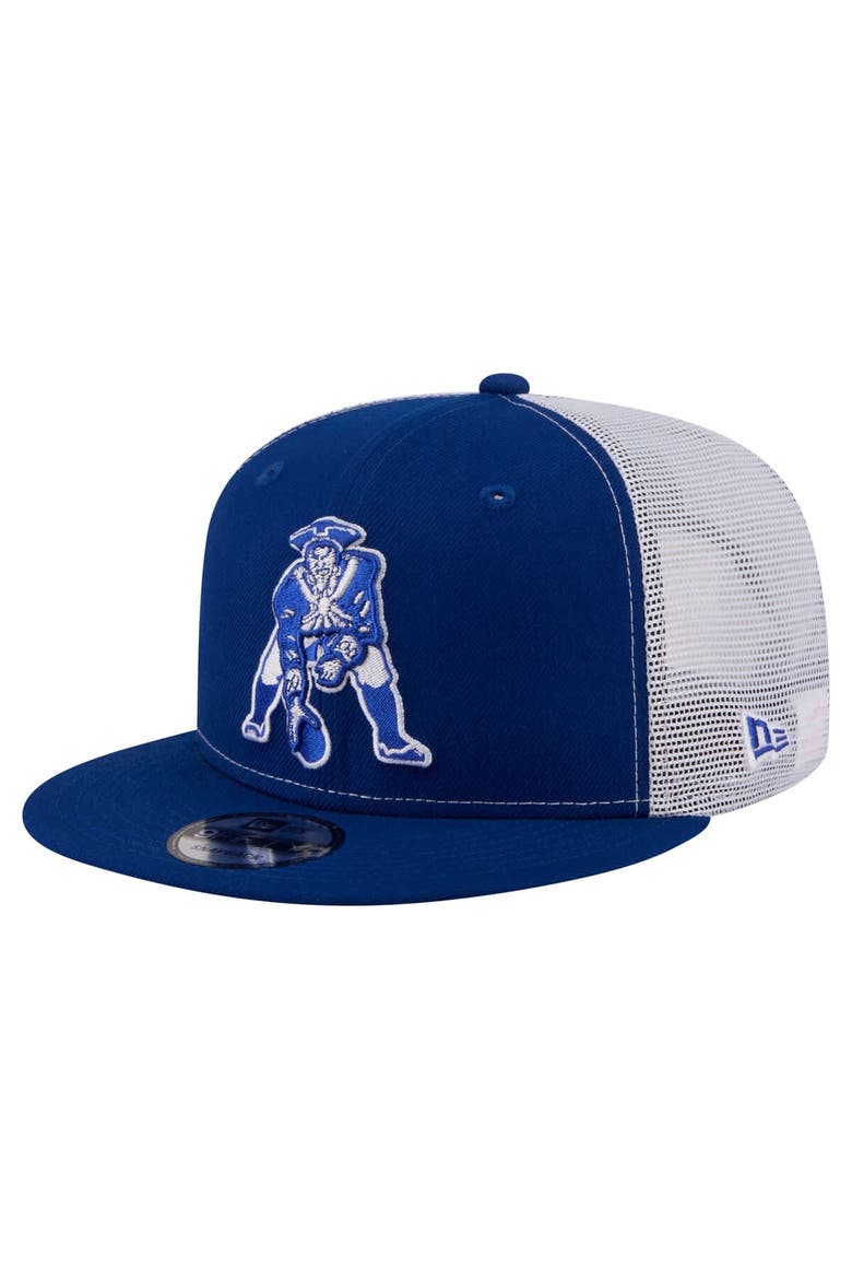 Men's New Era  Royal New England Patriots Core Team 9FIFTY Trucker Snapback Hat, Main, color, Royal