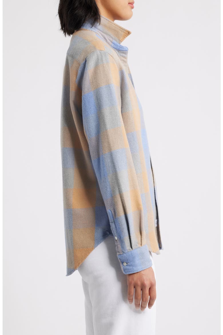 Eileen Relaxed Button-Up Shirt, Alternate, color, LARGE BLUE CAMEL CHECK