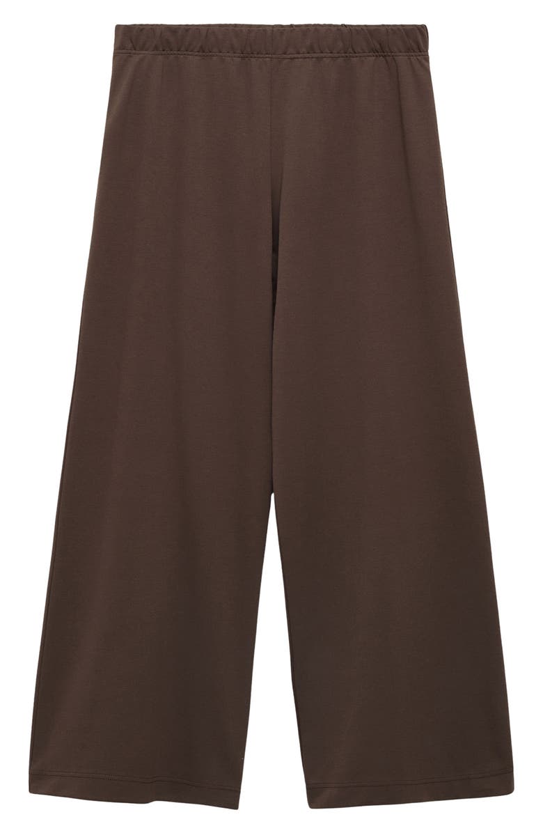 MANGO Cotton Wide Leg Pajama Pants, Alternate, color, Brown