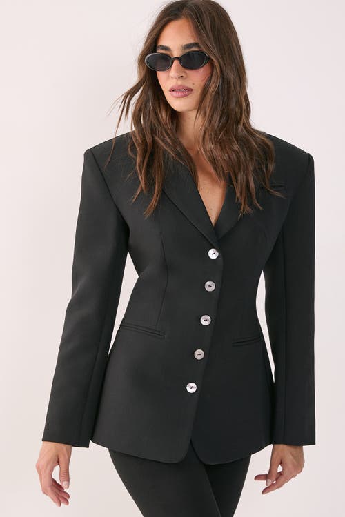 Nasty Gal Premium Cinched Waist Blazer In Black