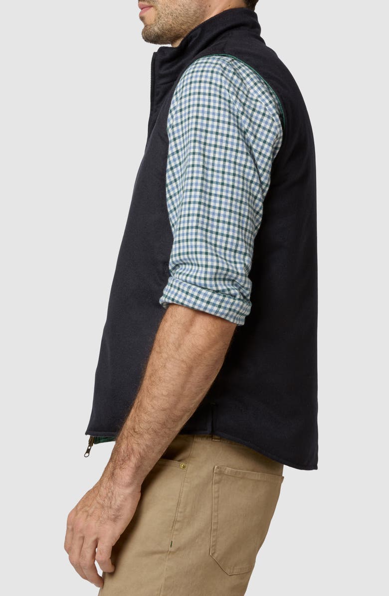 Sid Mashburn Cashpad Reversible Cashmere Flannel & Nylon Vest, Alternate, color, Hunter Nylon/Navy Cashmere Flannel