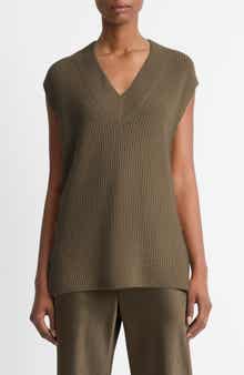 Vince Wool & Cashmere Rib Sweater Vest