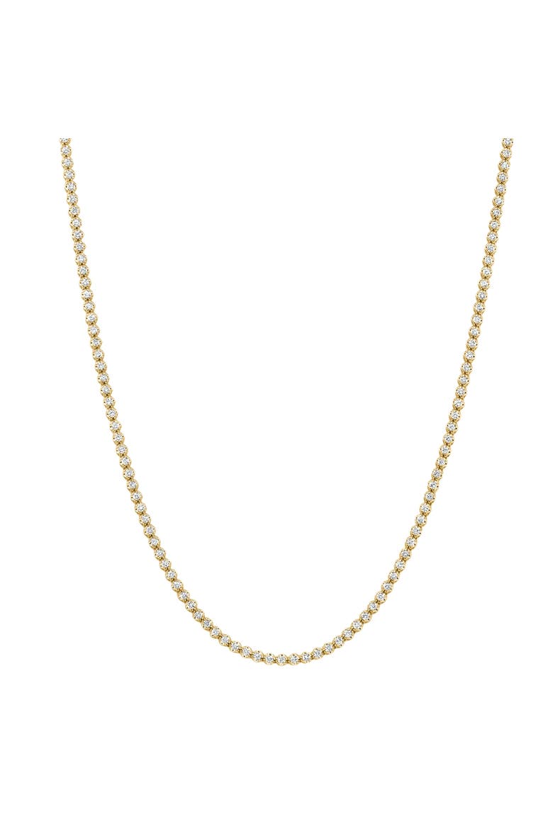 6Ct Round Lab Grown Diamond Tennis Necklace 14k Gold 18" Lab Grown, Alternate, color, 14k Yellow Gold