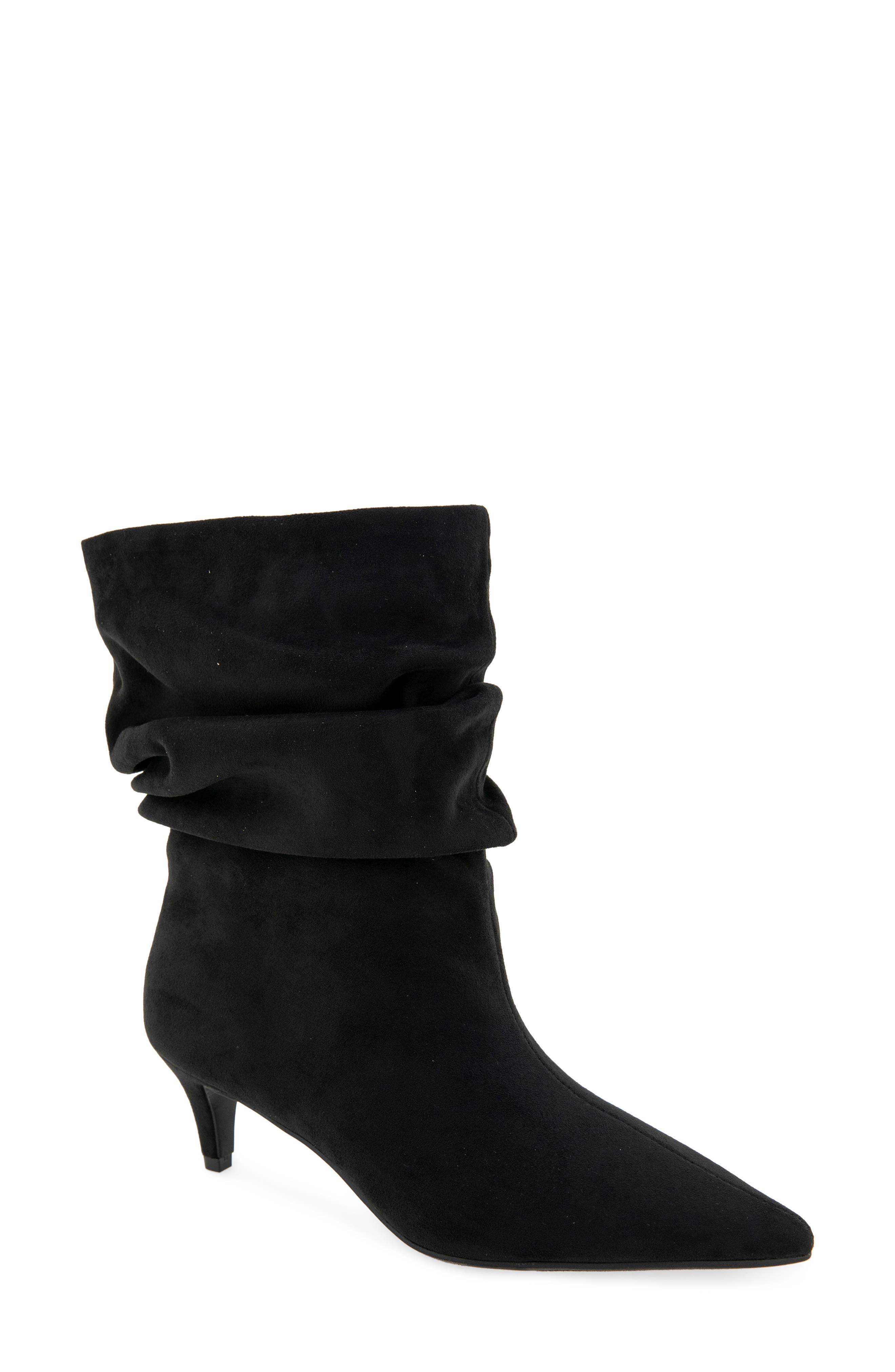 Mysha Pointed Toe Bootie, Main, color, BLACK