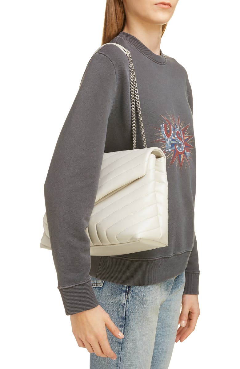 Saint Laurent Medium LouLou Calfskin Leather Shoulder Bag, Alternate, color,