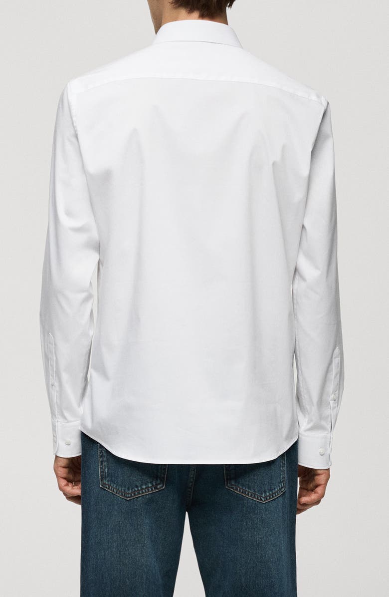 MANGO Stretch Button-Up Shirt, Alternate, color, White