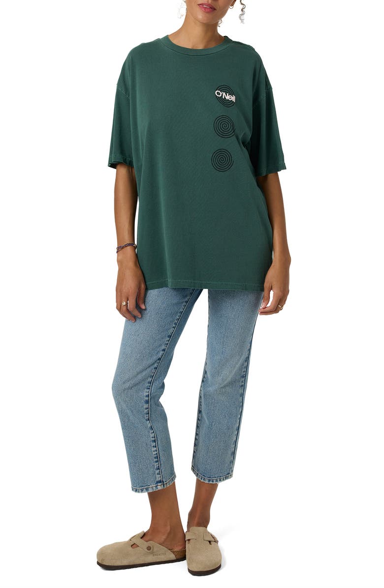 O'Neill OG Fish Eye Oversize Cotton Graphic T-Shirt, Alternate, color, Dark Forest
