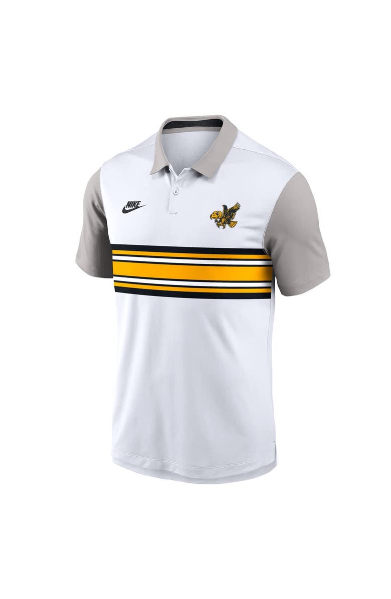 Nike Men's Nike White/Gray Iowa Hawkeyes Athletic Prep Legacy Logo Vapor Performance Polo, Alternate, color, White