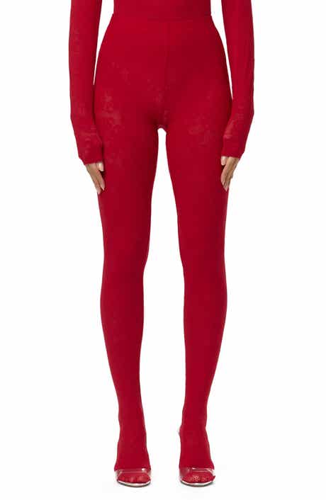 Closed Toe Semisheer Lace Leggings