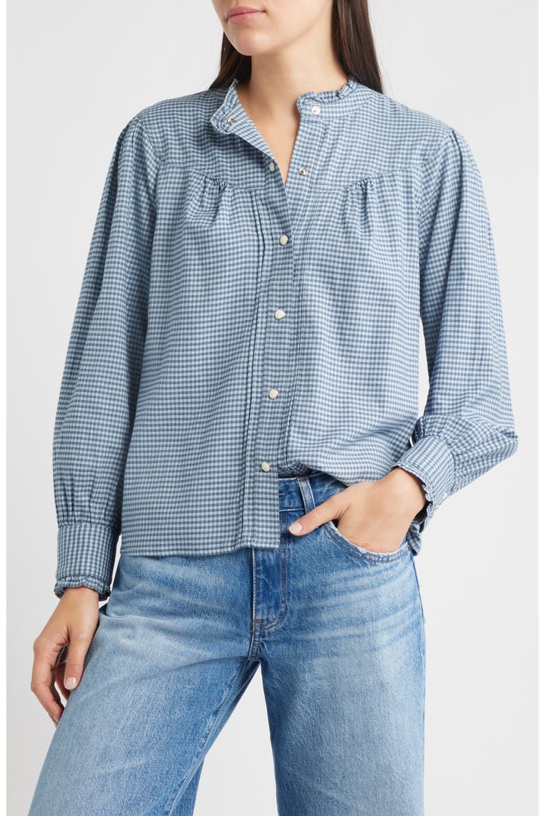 Alanna Plaid Shirt, Main, color, STONE BLUE CHECK