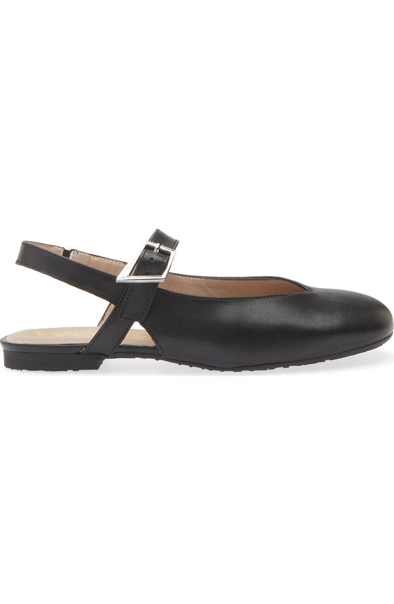 Wonders Round Toe Slingback Flat, Alternate, color, Sauv.black