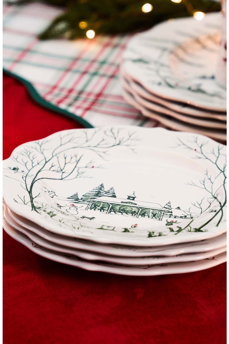 Country Estate Winter Frolic Dessert/Salad Plate, Alternate, color, EVERGREEN