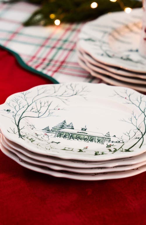 Juliska Country Estate Winter Frolic Salad Evergreen In White