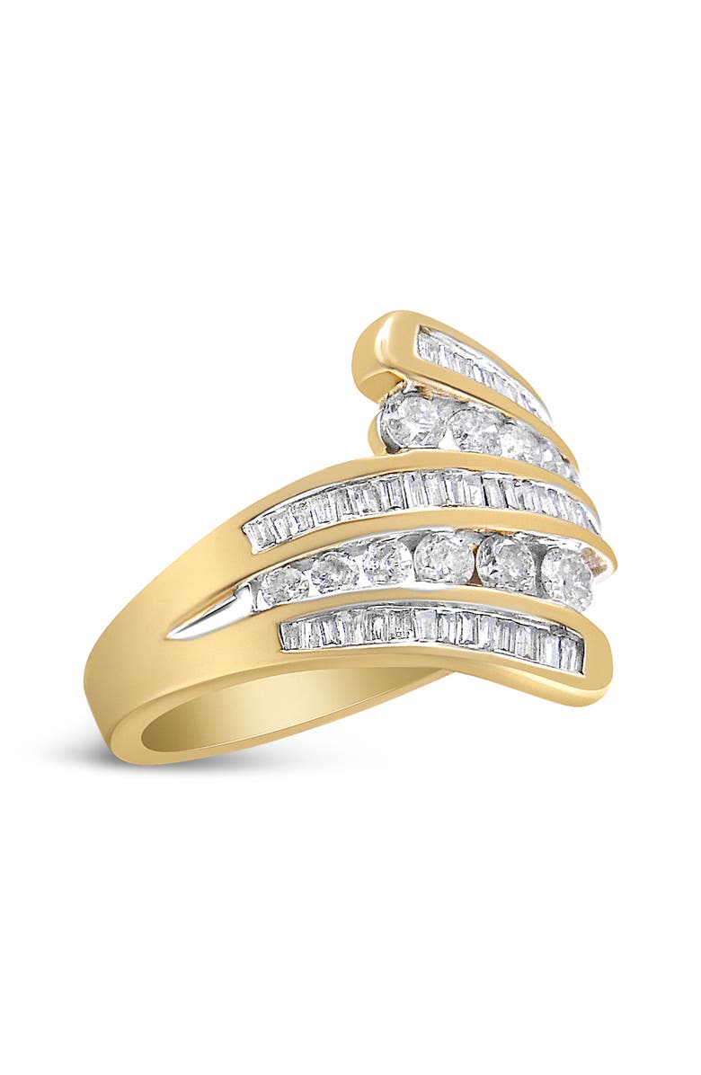Haus of Brilliance 10K Yellow Gold 1 Cttw Diamond Multi Row Bypass Ring Band, Alternate, color, Yellow
