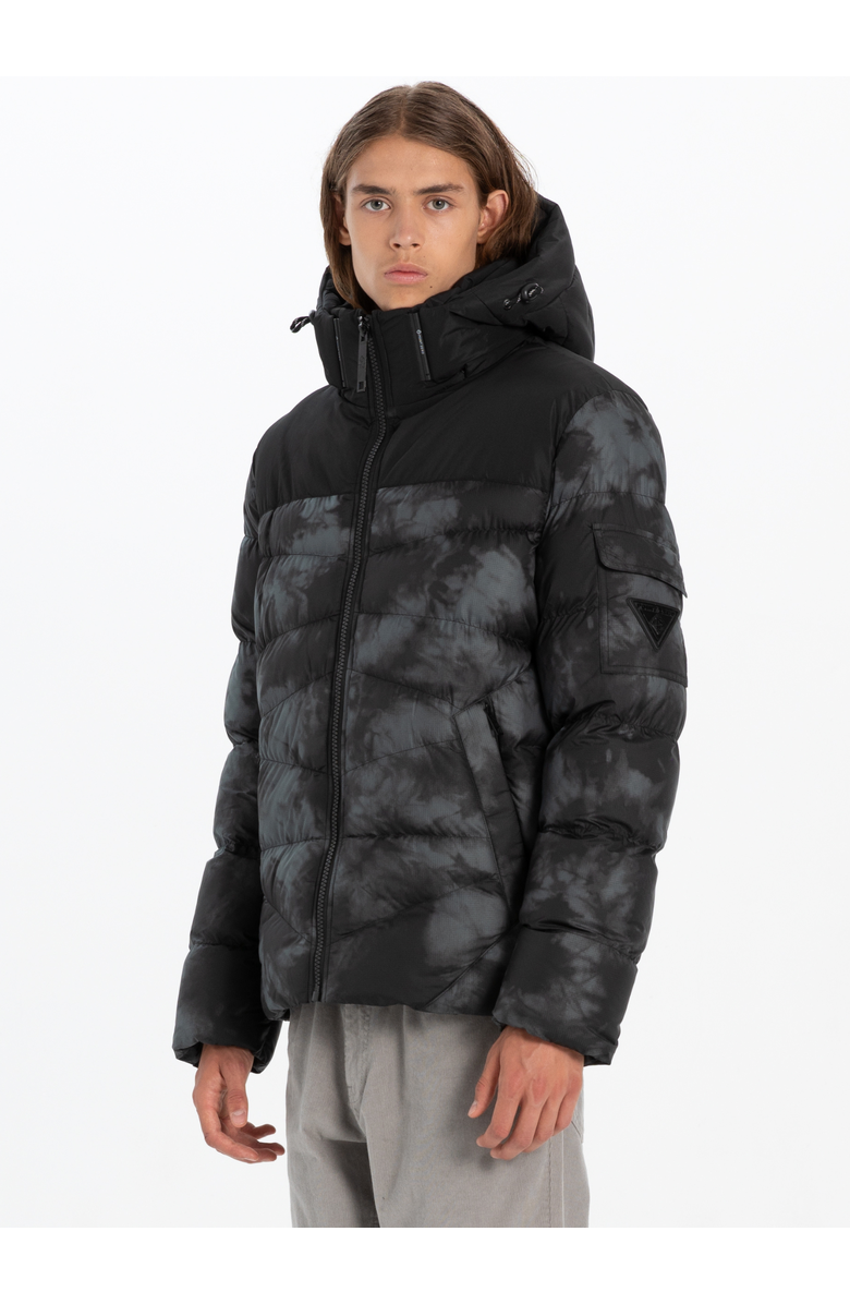 Point Zero ENGINEERED QUILTED PUFFER PRINTED JACKET, Alternate, color, Slate