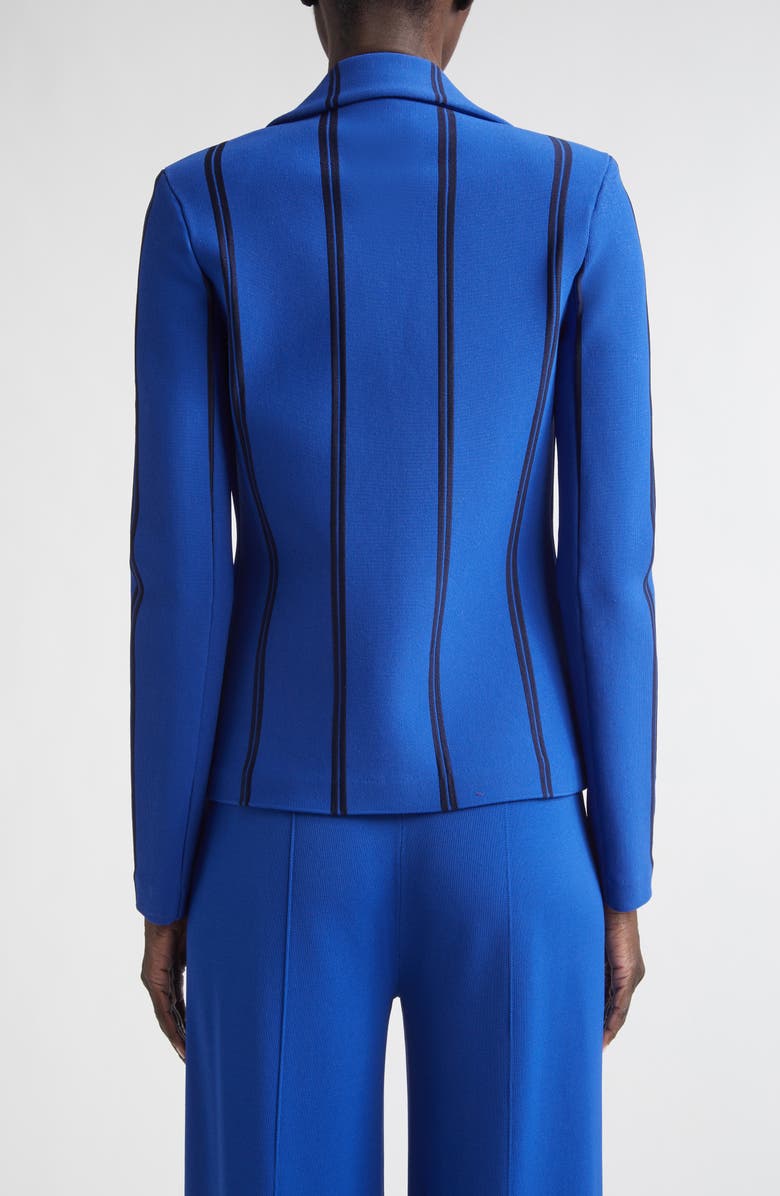 ST. JOHN Carter Stripe Roma Crepe Knit Jacket, Alternate, color, Cobalt/ Midnight