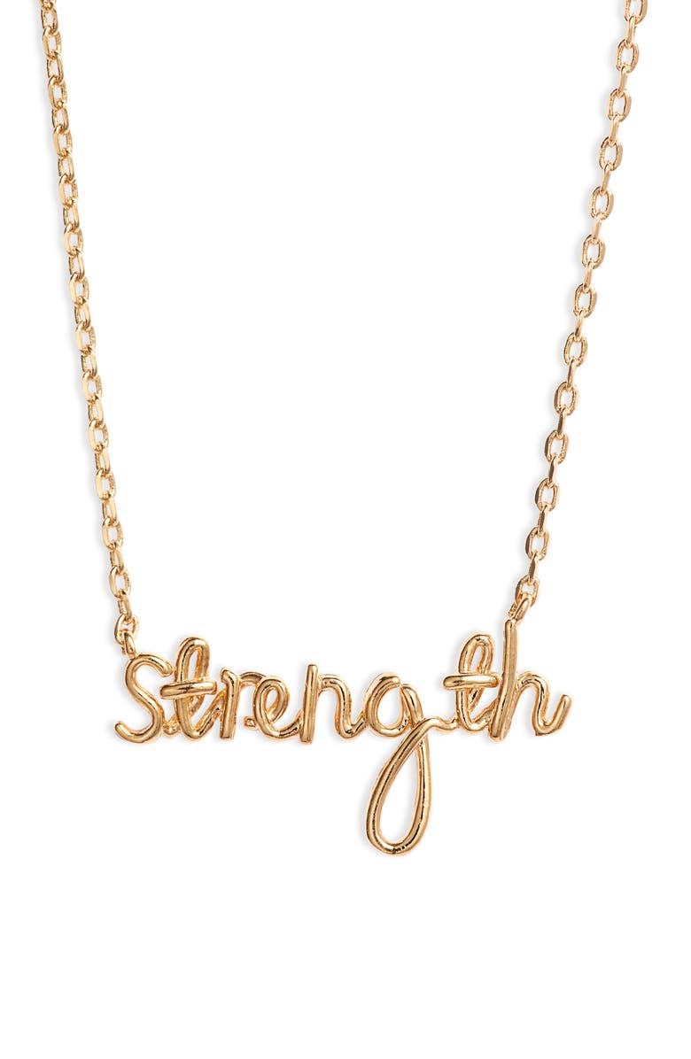 Estella Bartlett Strength Goldtone Pendant Necklace, Alternate, color,