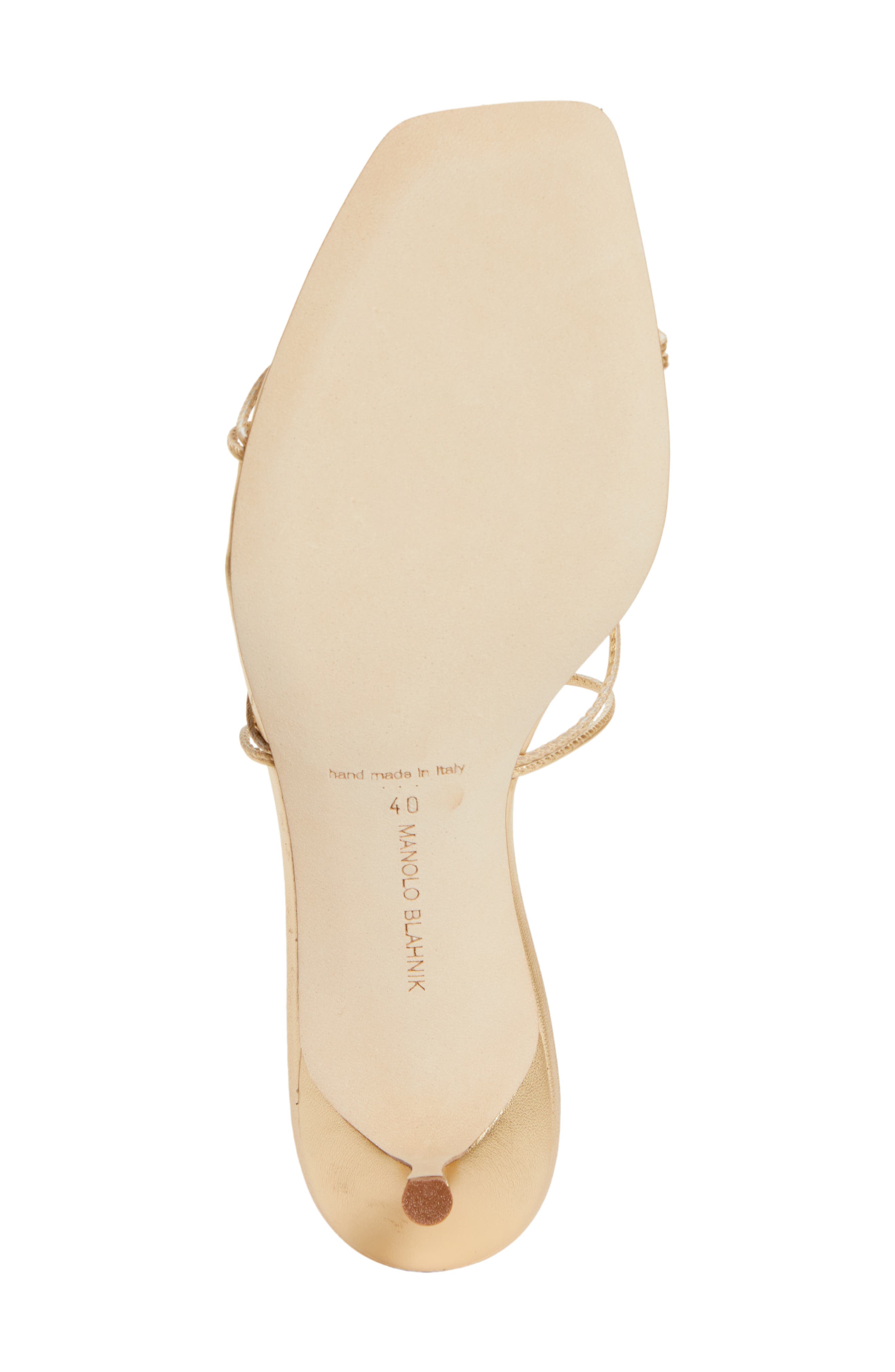 Manolo Blahnik Ninfemu Slide Sandal, Alternate, color, Gold