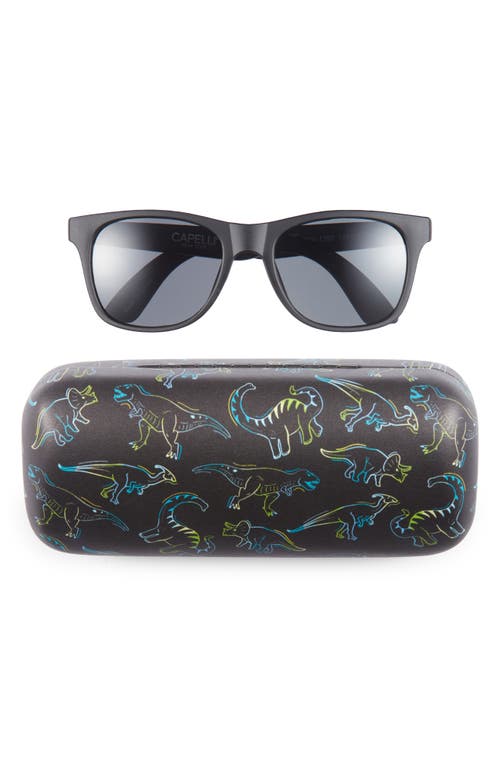 Shop Capelli New York Kids' Square Sunglasses & Neon Dinos Case Set In Black Combo
