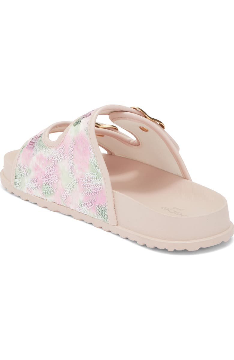 bebe Kids' Double Strap Slide Sandal, Alternate, color, White Multi