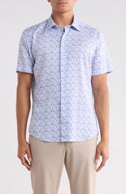 David Donahue Print Button-Up Shirt