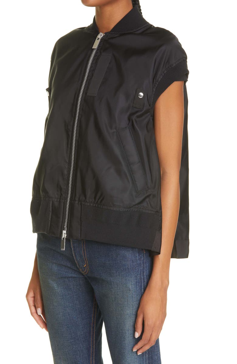 Sacai Twill Knit Nylon Vest, Alternate, color,