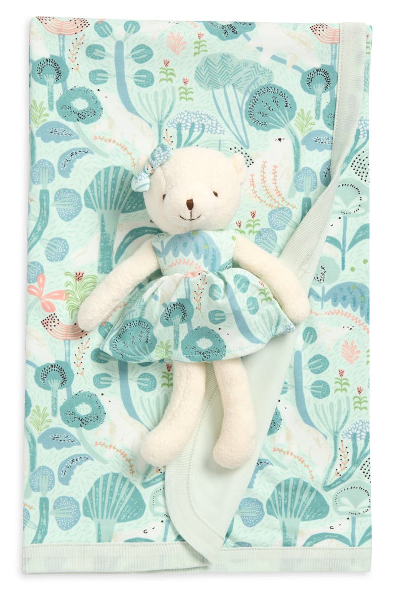 Blanket & Stuffed Toy Set, Main, color, MINTY BEAR BLOOM