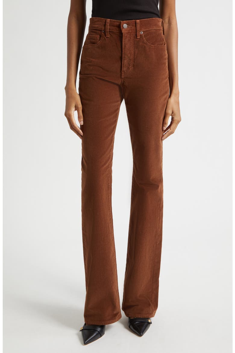 Beverly Skinny Flare Corduroy Pants, Main, color, DEEP OCHRE