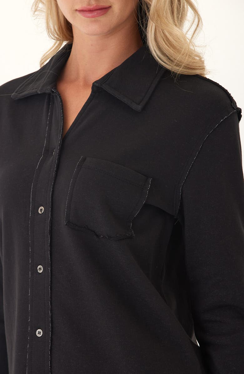 Threads 4 Thought Kalynn Cotton Blend French Terry Button-Up Shirt, Alternate, color, Black