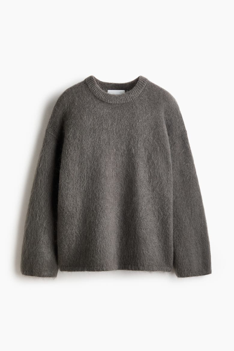 Oversized Mohair-Blend Sweater, Alternate, color, Dark dusty gray
