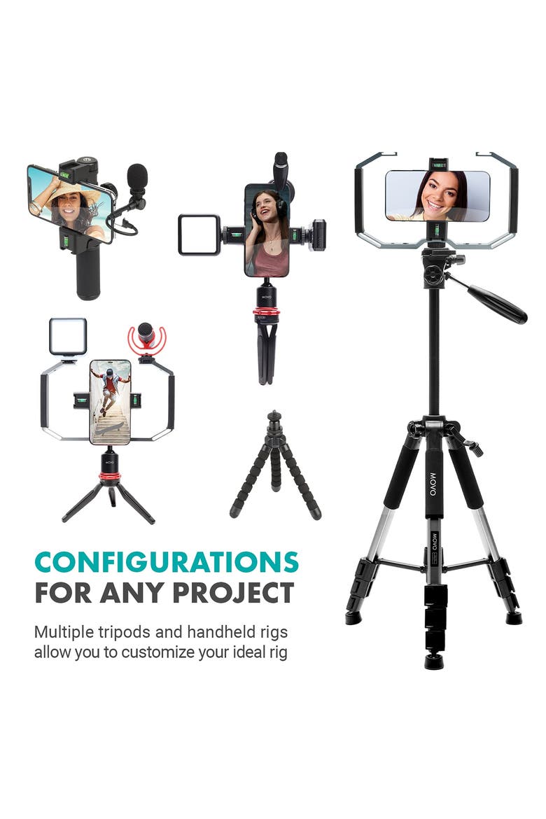 iVlog5 Director's Vlogging Kit with Various Microphones, Lights, and Accessories, Alternate, color, Black