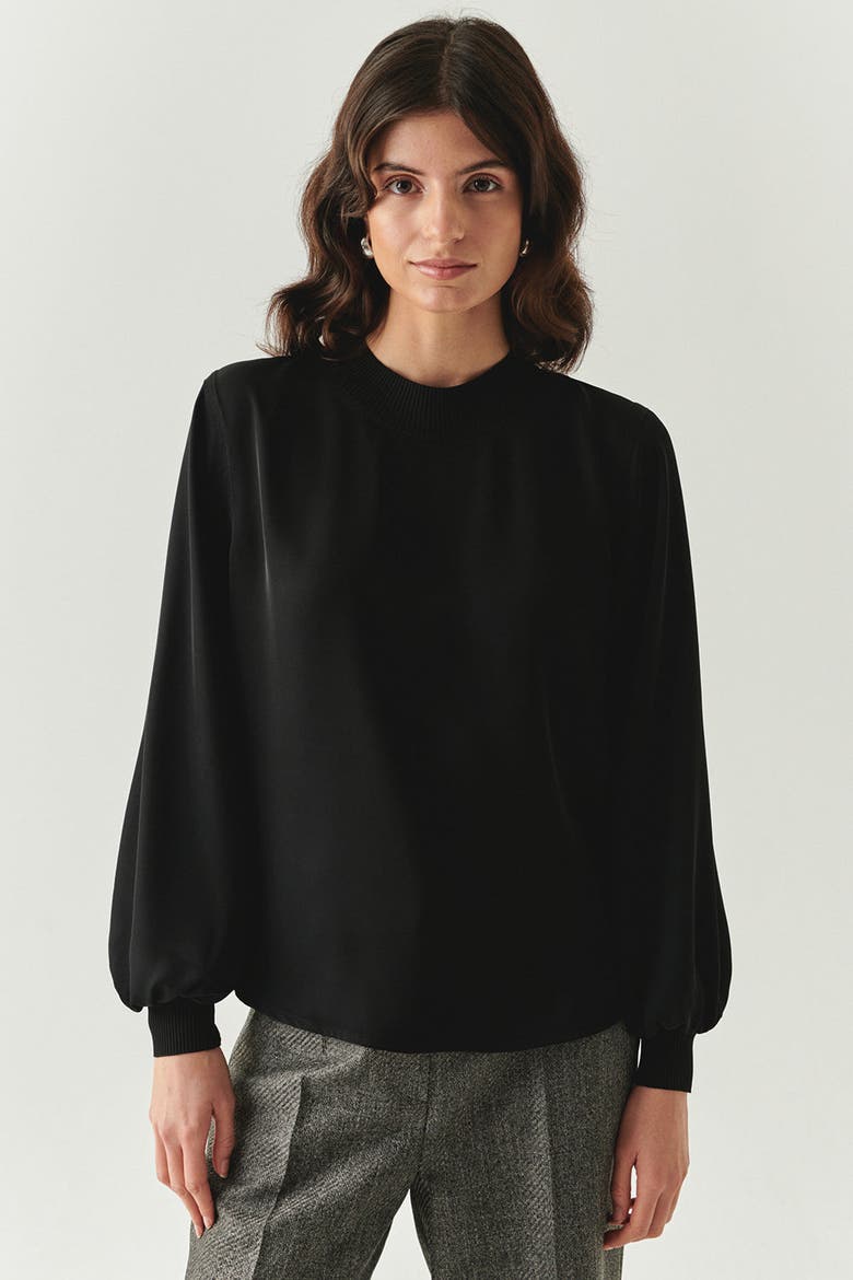 Joelle Long Sleeve Blouse, Alternate, color, BLACK