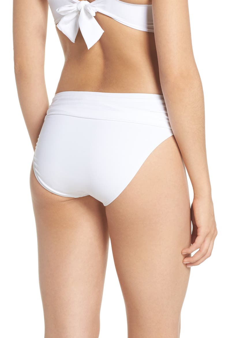 'Pearl' High Waist Bikini Bottoms, Alternate, color, WHITE