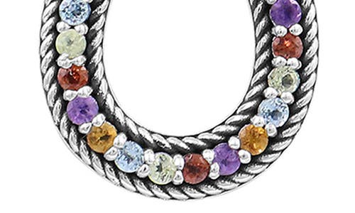 Samuel B. Rainbow Stone Horseshoe Pendant Necklace In Metallic
