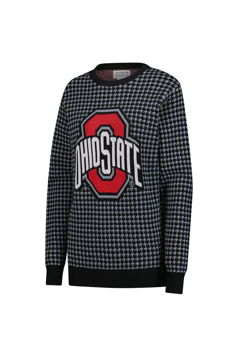 Unisex Uscape Apparel Black Ohio State Buckeyes Renew Knit Vintage Houndstooth Sweater, Alternate, color, Black