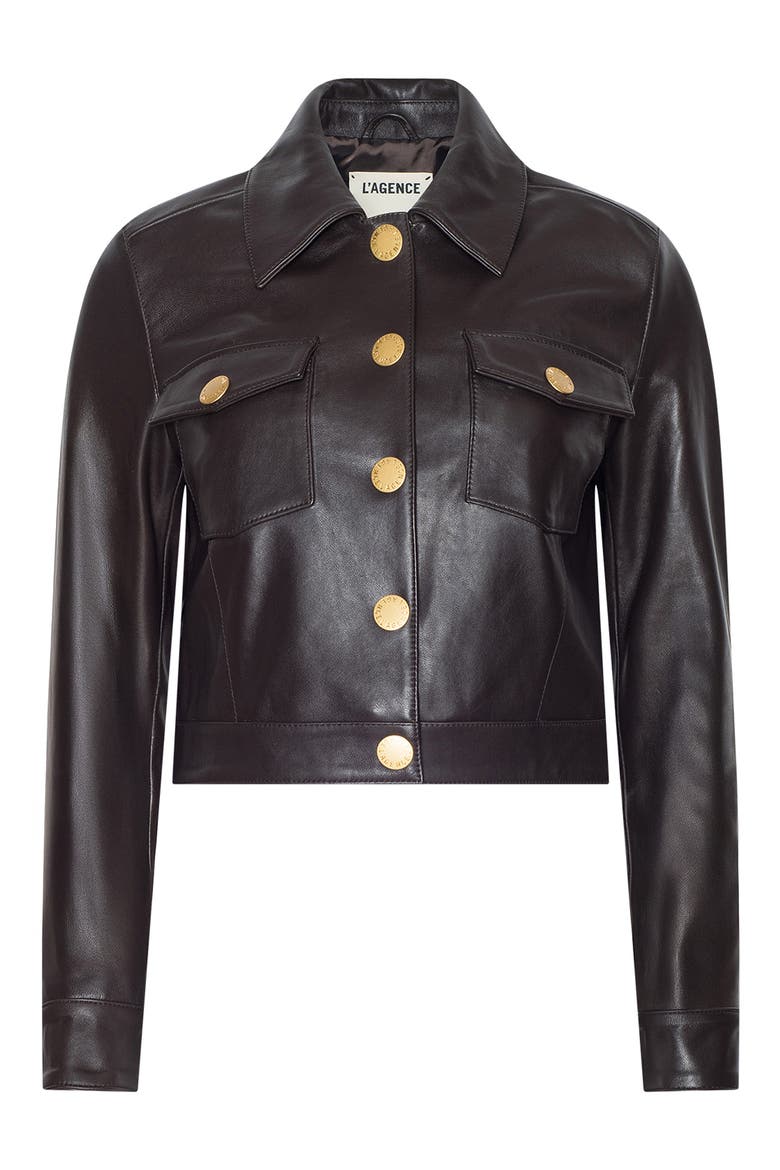 Luci Fringe Leather Jacket, Alternate, color, COFFEE BEAN