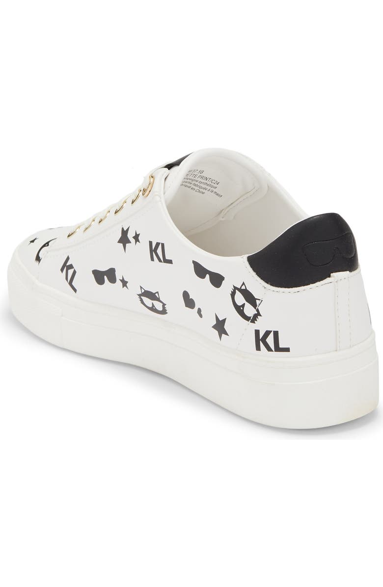 KARL LAGERFELD PARIS Cate Choupette Platform Sneaker, Alternate, color, Bright White/ Black