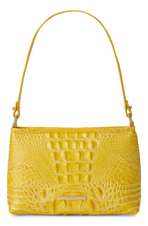Lorelei Croc Embossed Leather Shoulder Bag
